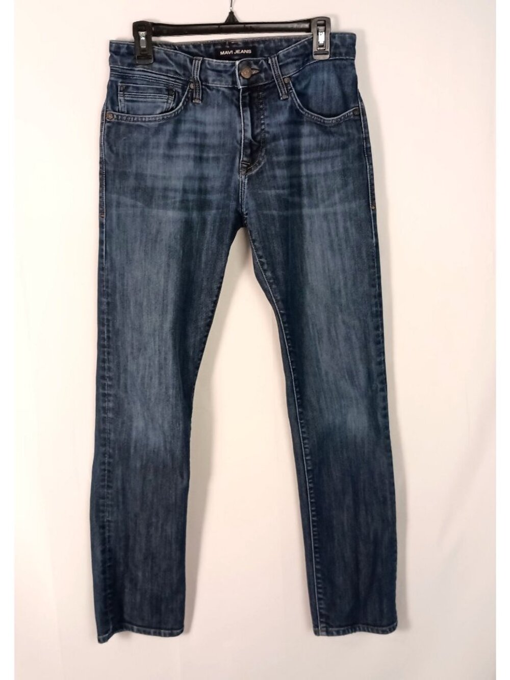 Mavi Zach Straight Leg Jeans Mens 31x32 Blue Denim Classic Fit Whiskered